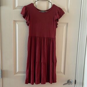 Olivia Rae Red Pleated Ruffle Sundress